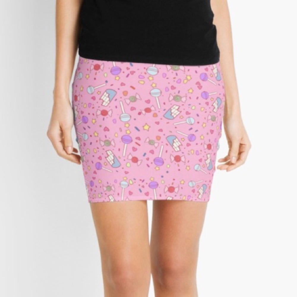 Candy Print Mini Skirt